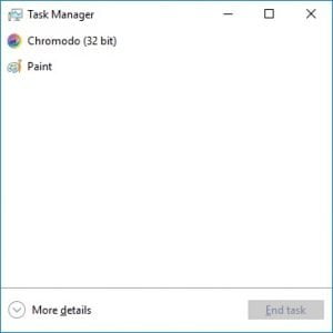 Task Manger (Fewer Details)