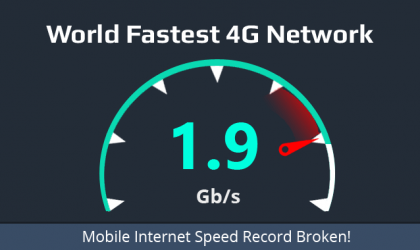 Thyhet rekordi i shpejtësisë së internetit në rrjetin 4G me 1.9Gbit/s